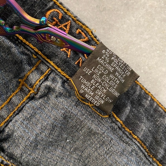 Gazoz Size 16 Embroidered Pocket Zip Up Ramie Cotton Stretch Cropped Jeans - Picture 4 of 11